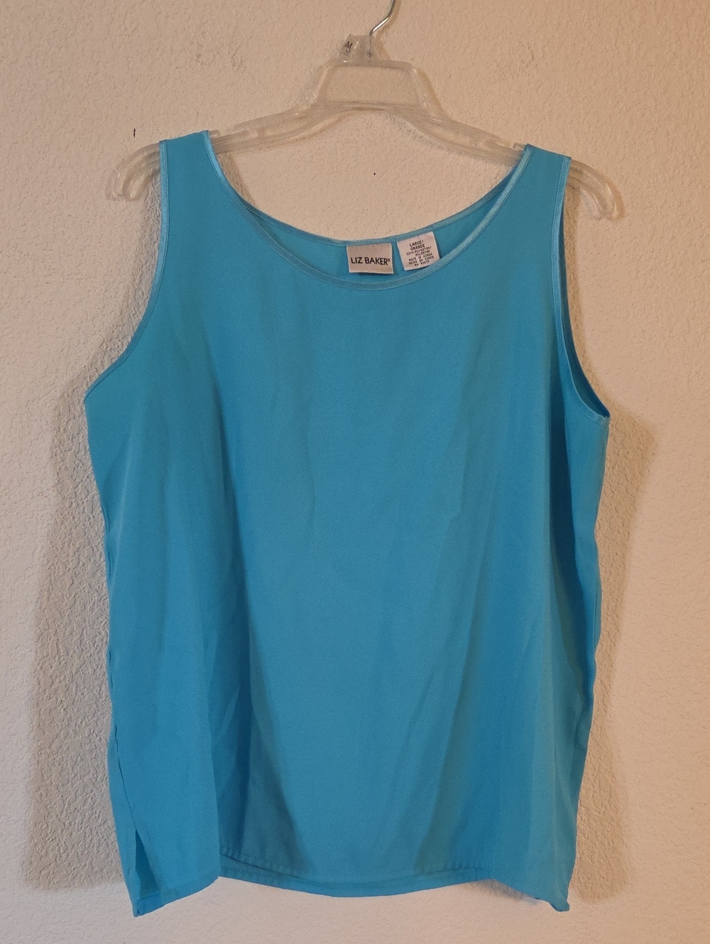 Liz Baker Bright Aqua Sleeveless Scoop Neck Tank